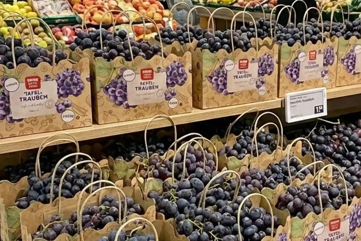 Paper Tote Bag with Grape in Shelf