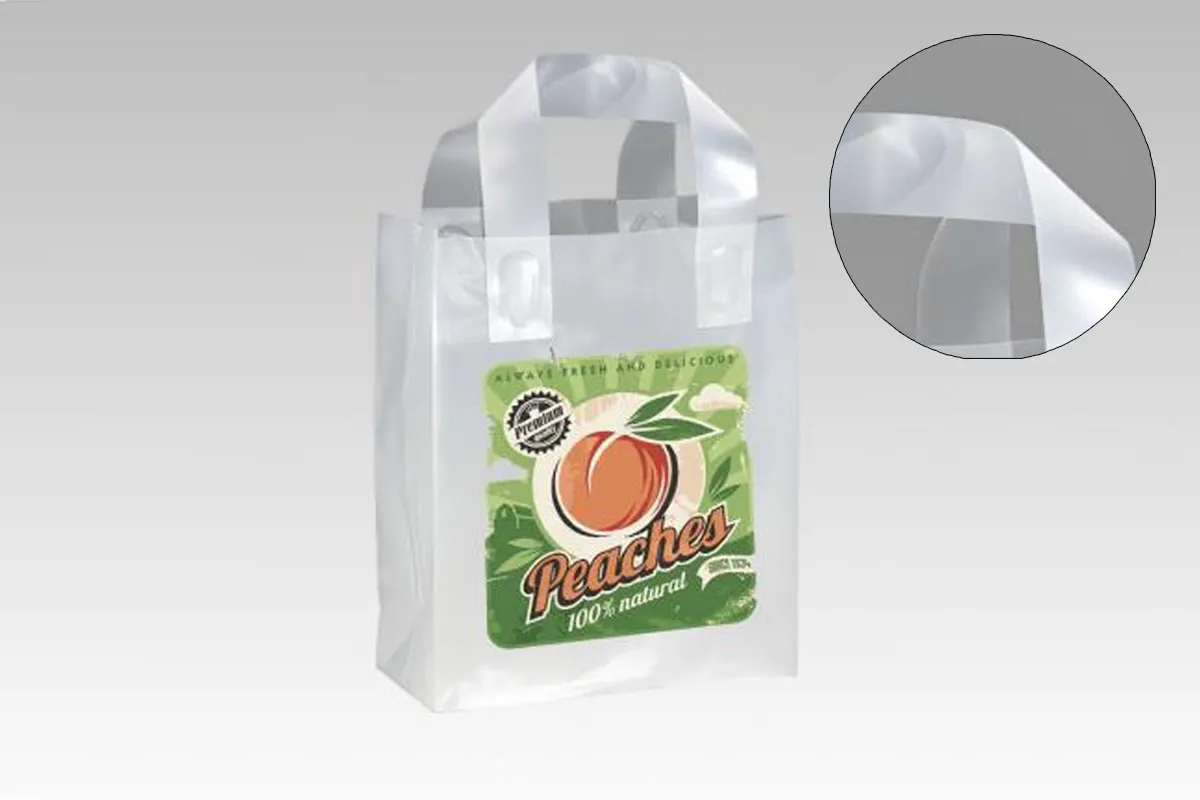 Plastic Tote Bag (Transparent)-Peaches Print