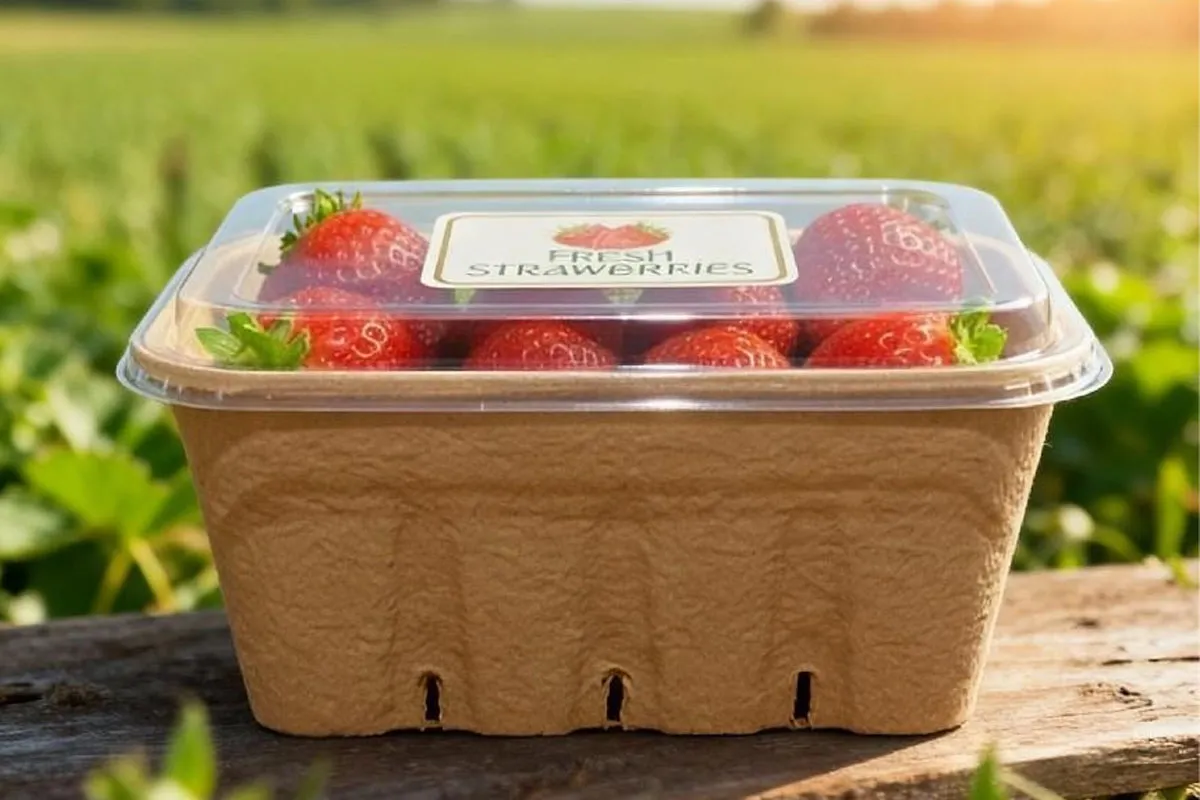 Pulp Container with Lid for Strawberry