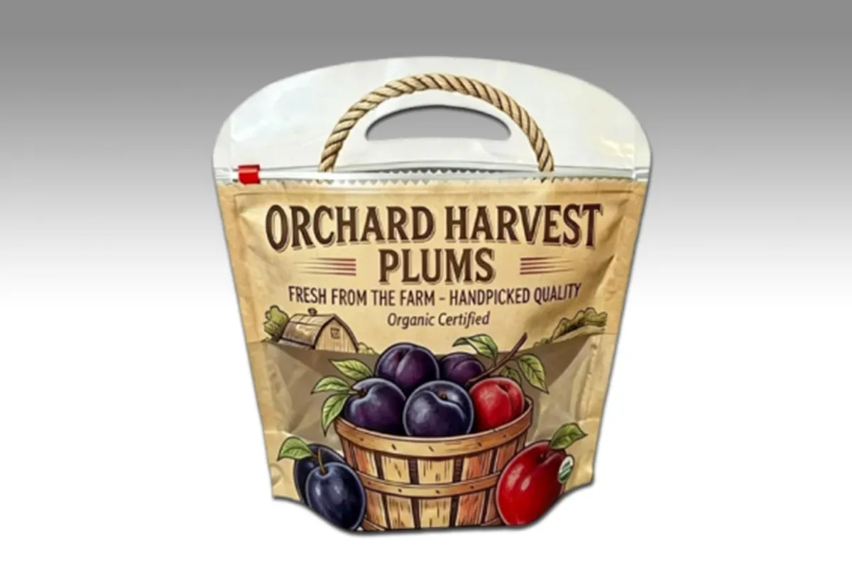 Square Shape Bag (Plums Print)